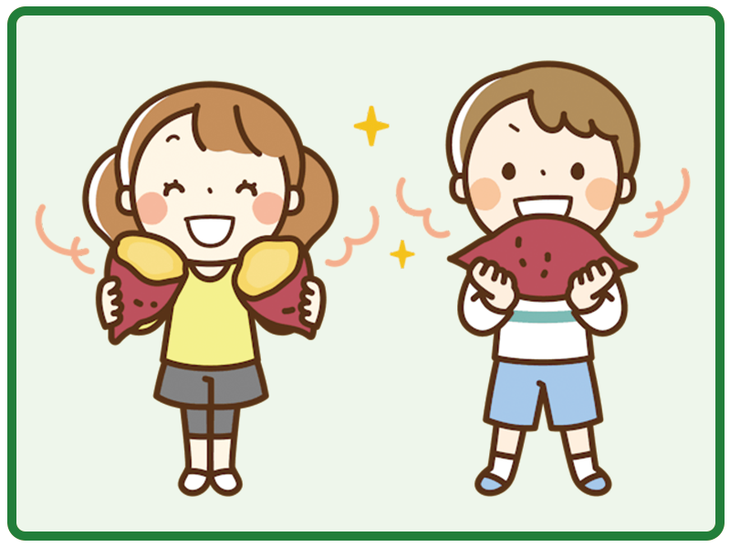 おやつを食べるこども